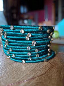 20 Silk Thread Bangles..Green