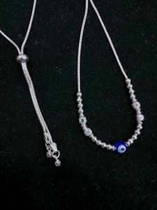 Adjustable Evil Eye Silver Payal