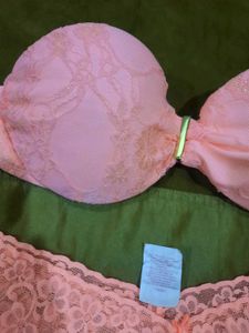 Peach Lace Lingerie Set
