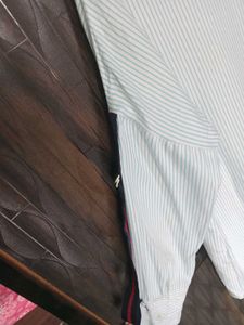 Striped Button-Down Oversized Shirt 👔💙