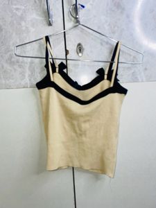 Black Ribbon Crop Top