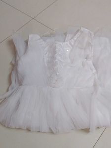 Kids Flared White Dress