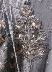 Elegant Gray Embroidered Salwar Kameez
