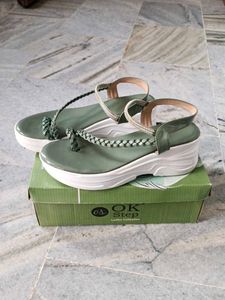 Women&#39;s Platform In Green Colour