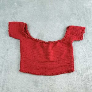 Red Off-Shoulder Crop Top