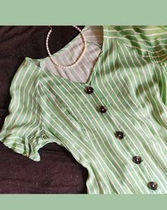Green Stripe Summer Dress