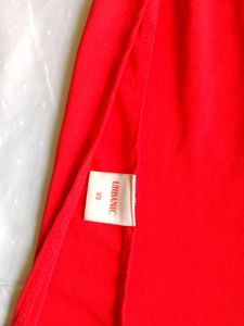 Urbanic Blazing Red Party Side Slit Dress
