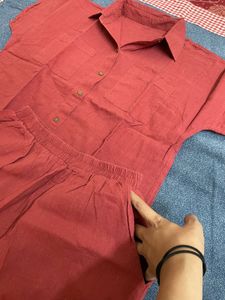 Comfy Everyday Wear Cotton Co-od Set - Rust Color