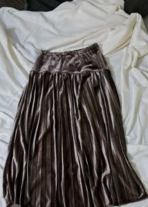Vintage Velvet Pleated Skirt