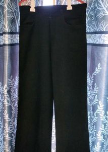 Black Straight Fit Trousers