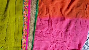 Multicolour Saree With Blouse
