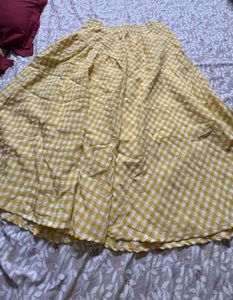 Gingham Yellow Skirt