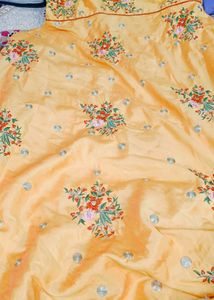 Blue Floral Embroidered Top