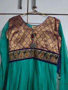 Women Anarkali Style Dress With Dupatta