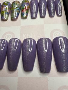 Light Purple Press On Nails Coffin Shape