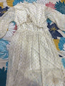 Gold Dot Sheer Dress