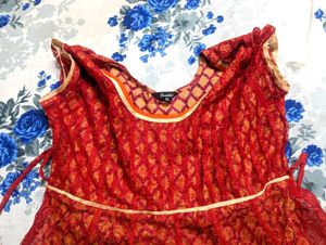💋💋Red &amp; Gold Embellished Lace Dress💋💋