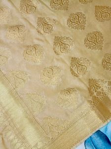 Elegant Gold Banarasi Silk Dupatta
