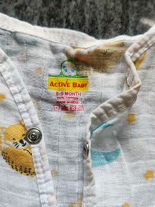 100% Cotton Muslin Jhabla For Baby Girl/Boy