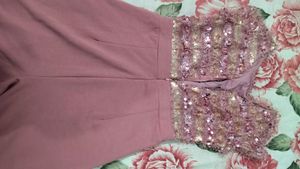 Pink Wide Leg Slit Pants