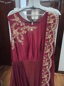 Elegant Maroon Ethnic Gown