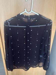Elegant Black Star Print Blouse