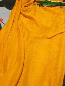 Yellow Dupatta with Green Trim