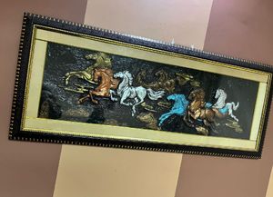3D Running Horses Wall Art Frame