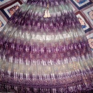 Purple Bandhani Lehenga Choli Set