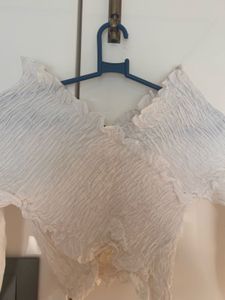 White Long Sleeve Crop Top