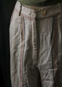 Cotton Striped Wide Leg Pants