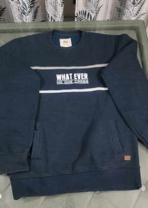 Navy Graphic Print Sweatshirt