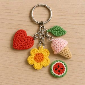 Crochet Heart Keychains