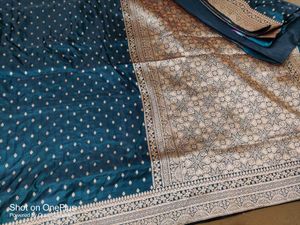 Banarsi Katan Silk Special Petrol Colour