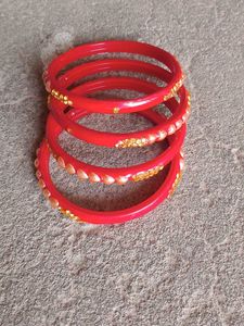 Red &amp; Gold Bangles