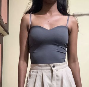 Gray Strappy Bodysuit