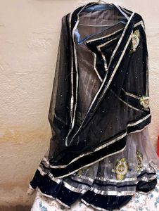 Black Embroidered Chaniya Choli Dupatta