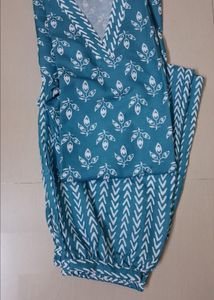 Green Printed Kurta Set