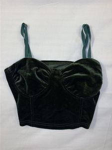 Velvet Green Crop Top| Urbanic
