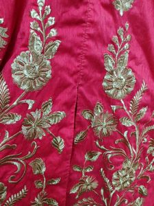 Pink Kurti with Gold Embroidery