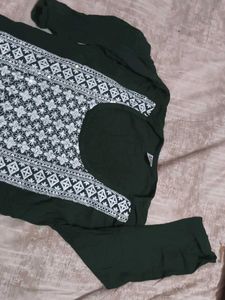 Dark Green Colour Kurti