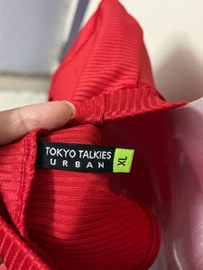 Tokyo Talkies Red One-Shoulder Mini Dress