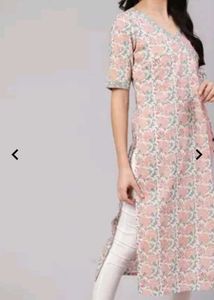 Elegant Pink Floral Printed Wrap Kurti - Fits Bust