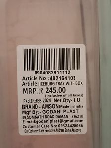 Ice Cube Tray With Box