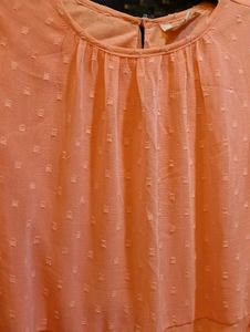 Peach Fit And Flare Dress