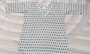 Printed White Kurta