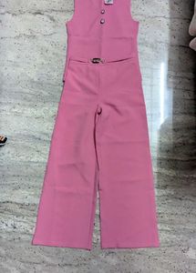 Girls&#39; Pink Pant ,Top with Striped Jacket