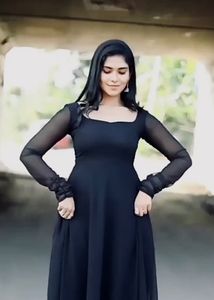 Beautiful New Georgette Black Gown🖤