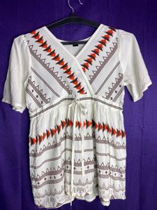 White Embroidered Top