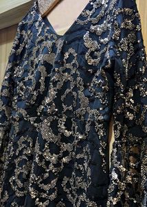 DESIGNER BLACK SEQUINS MINI DRESS